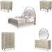 AICO Furniture - Eclipse 6 Piece Eastern King Bedroom Set in Moonlight - KI-ECLPEK-135-6SET - GreatFurnitureDeal