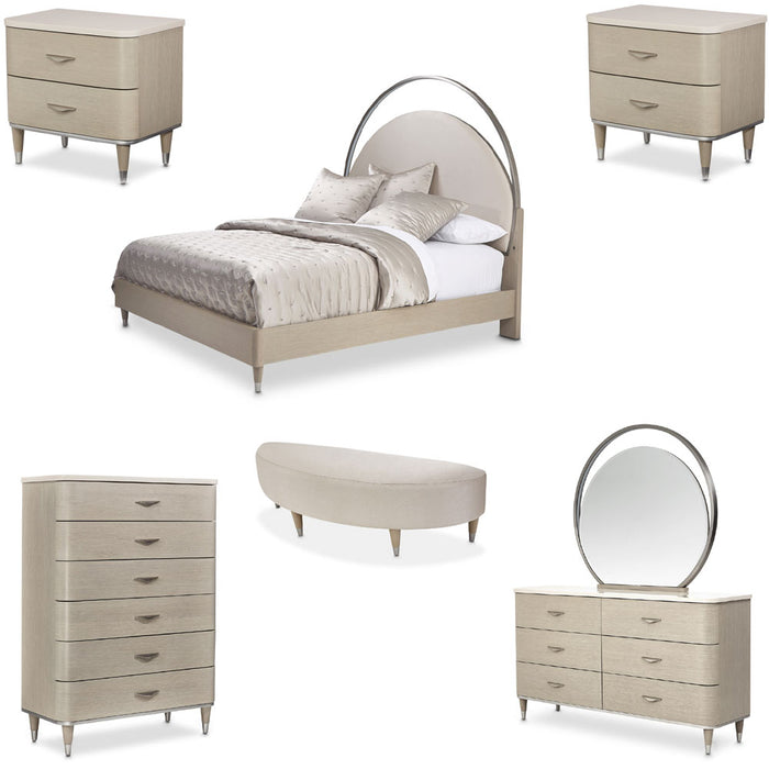 AICO Furniture - Eclipse 7 Piece Queen Bedroom Set in Moonlight - KI-ECLPQN-135-7SET - GreatFurnitureDeal