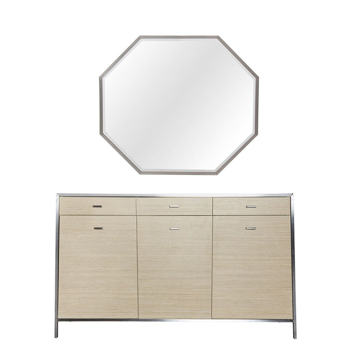 AICO Furniture - Silverlake Village Sideboard with Mirror in Washed Oak - KI-SLVG007-067-129 - GreatFurnitureDeal