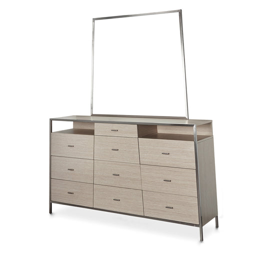 AICO Furniture - Silverlake Village Dresser with Mirror in Washed Oak - KI-SLVG050-060-129 - GreatFurnitureDeal