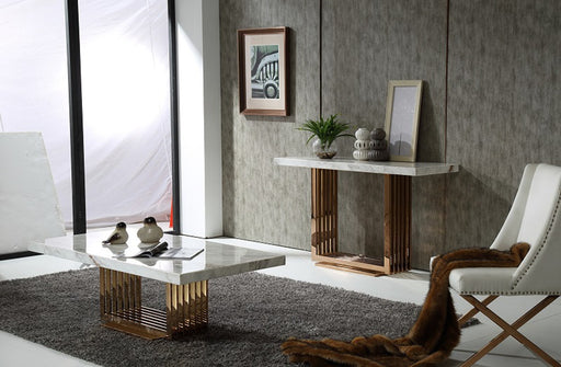 VIG Furniture - Modrest Kingsley Modern Marble & Rosegold Console Table - VGVCK8933 - GreatFurnitureDeal