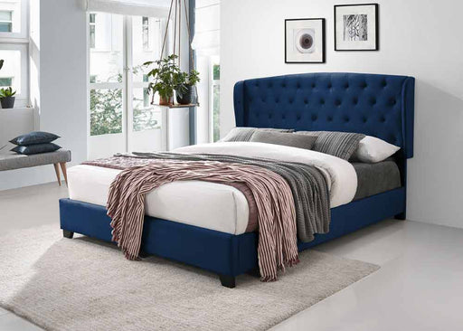Myco Furniture - Kimberly Tufted Wingback Queen Bed in Blue - KM8001-Q-BL - GreatFurnitureDeal