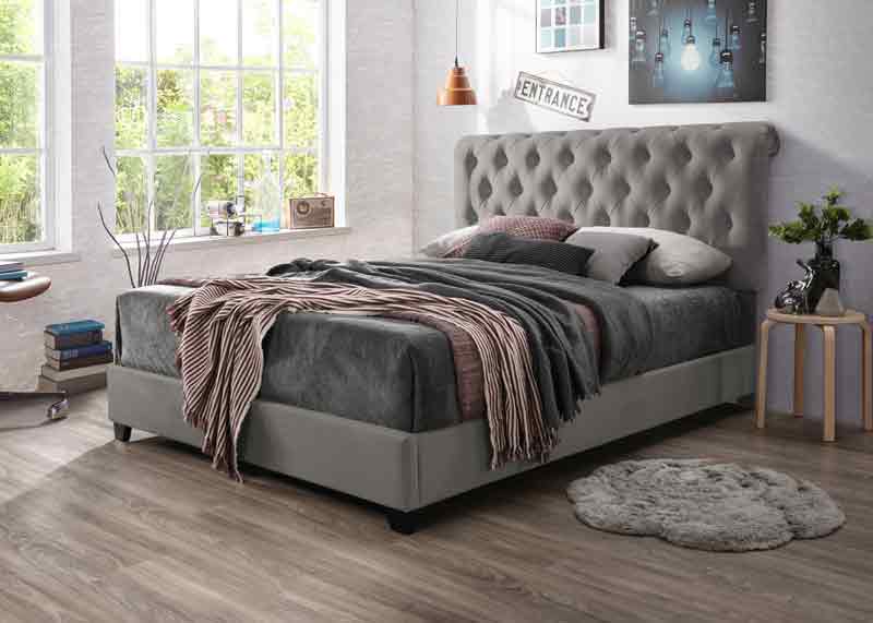 Myco Furniture - Kimberly Tufted King Bed in Brown - KM8003-K-BR - GreatFurnitureDeal