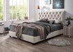 Myco Furniture - Kimberly Tufted Queen Bed in Champagne - KM8003-Q-CP - GreatFurnitureDeal