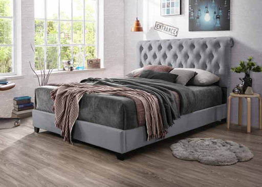 Myco Furniture - Kimberly Tufted Queen Bed in Gray - KM8003-Q-GY - GreatFurnitureDeal