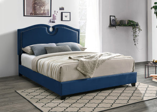 Myco Furniture - Kimberly Scalloped Queen Bed in Blue - KM8004-Q-BL - GreatFurnitureDeal