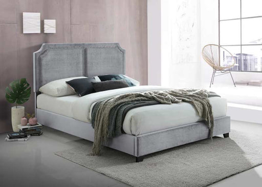 Myco Furniture - Kimberly Nailhead King Bed in Silver - KM8005-K-SV - GreatFurnitureDeal