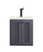 James Martin Furniture - Chianti 20" Single Vanity Cabinet, Mineral Grey w/ White Glossy Composite Countertop - E303V20MGWG - GreatFurnitureDeal