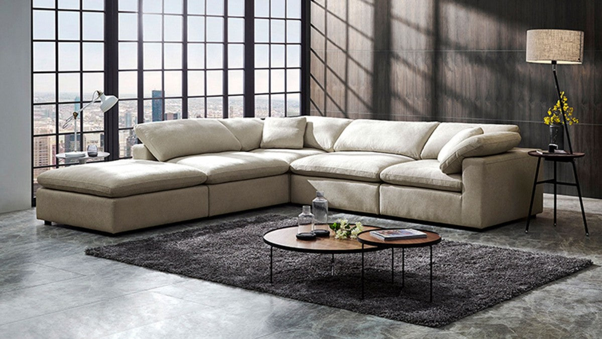 VIG Furniture - Divani Casa Kramer - Modern Modular Cream Fabric Sectional Sofa - VGMBMB-1833-CRM - GreatFurnitureDeal