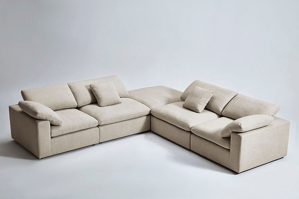 VIG Furniture - Divani Casa Kramer - Modern Modular Cream Fabric Sectional Sofa - VGMBMB-1833-CRM