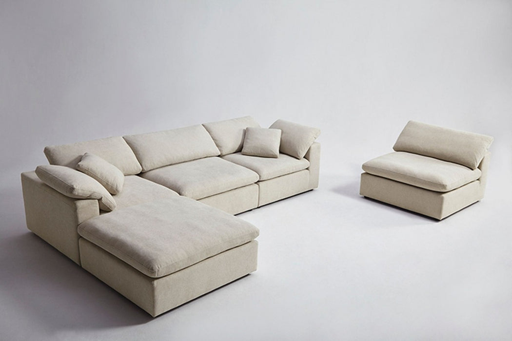 VIG Furniture - Divani Casa Kramer - Modern Modular Cream Fabric Sectional Sofa - VGMBMB-1833-CRM