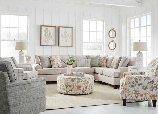 Southern Home Furnishings - Laurent Sectional in Beige - 39-31L 33R Laurent Beach Sectional - GreatFurnitureDeal