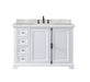 James Martin Furniture - Providence 48" Single Vanity Cabinet, Bright White, w- 3 CM Eternal Serena Quartz Top - 238-105-V48-BW-3ESR - GreatFurnitureDeal
