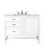 James Martin Furniture - Addison 36" Single Vanity Cabinet, Glossy White, w/ 3 CM Ethereal Noctis Top - E444-V36-GW-3ENC - GreatFurnitureDeal