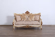European Furniture - Veronica Luxury Loveseat in Antique Beige and Antique Dark Gold leaf - 47075-L - GreatFurnitureDeal
