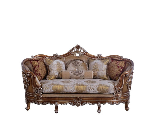European Furniture - Saint Germain Luxury Loveseat in Light Gold & Antique Silver - 35550-L - GreatFurnitureDeal