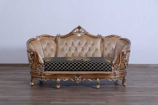 European Furniture - Saint Germain II Luxury Loveseat in Light Gold & Antique Silver - 35552-L - GreatFurnitureDeal