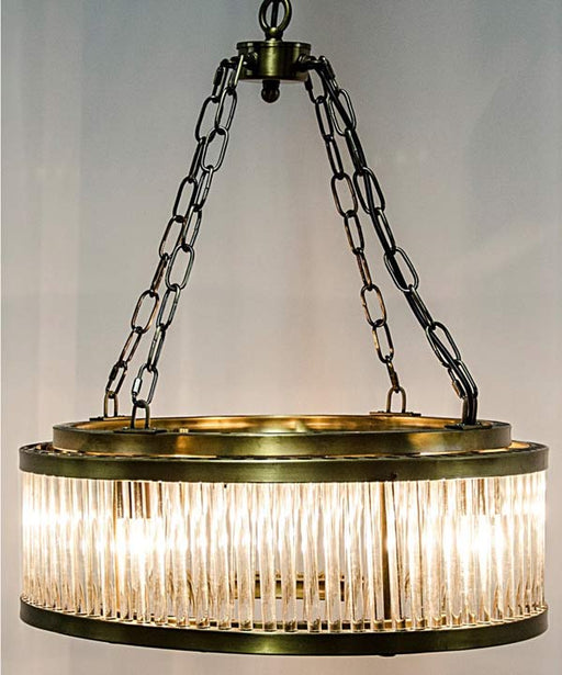 NOIR Furniture - Petronas Chandelier, Antique Brass - LAMP553MB - GreatFurnitureDeal