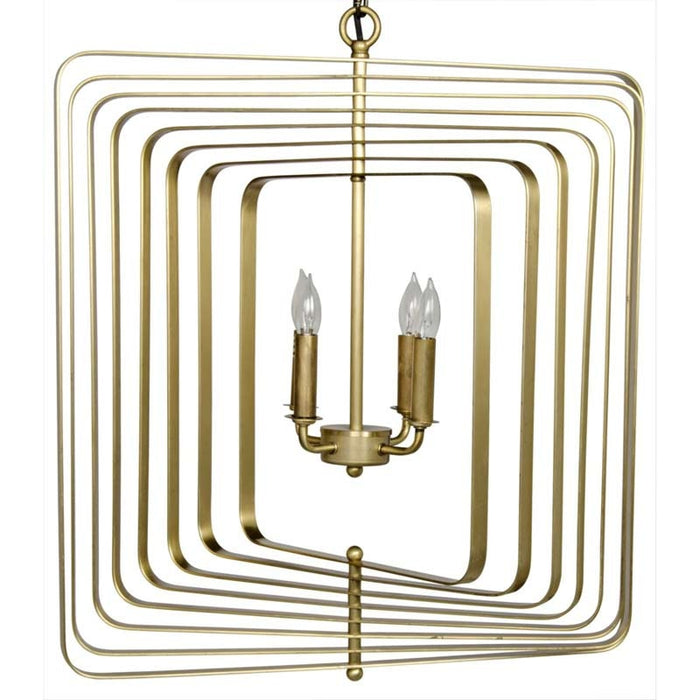 NOIR Furniture - Dimaclema Chandelier, Small Antique Brass Finish - LAMP608MB-S - GreatFurnitureDeal