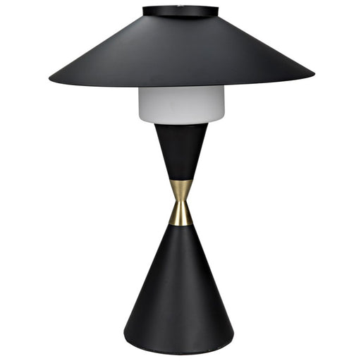 NOIR Furniture - Lucia Table Lamp, Black Metal with Brass Detail - LAMP750MTB-MB - GreatFurnitureDeal