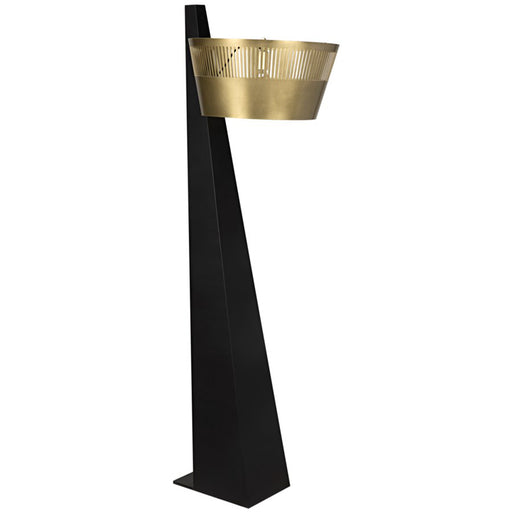 NOIR Furniture - Claudius Floor Lamp, Black and Brass Finished Metal - LAMP759MB - GreatFurnitureDeal