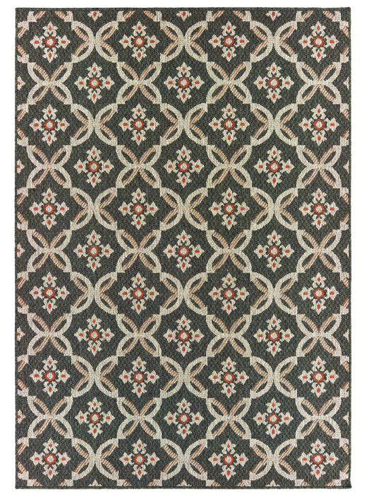 Oriental Weavers - Latitude Grey/ Orange Area Rug - 1904K