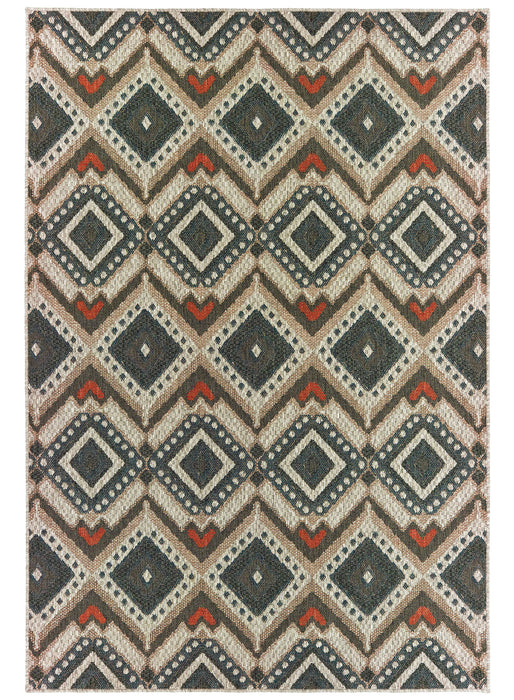 Oriental Weavers - Latitude Grey/ Orange Area Rug - 002X3
