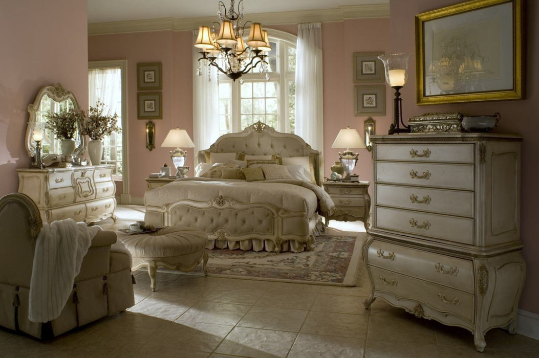 AICO Furniture - Lavelle Blanc 3 Piece King Wing Mansion Bedroom Set - 54000EKWM-04-3SET