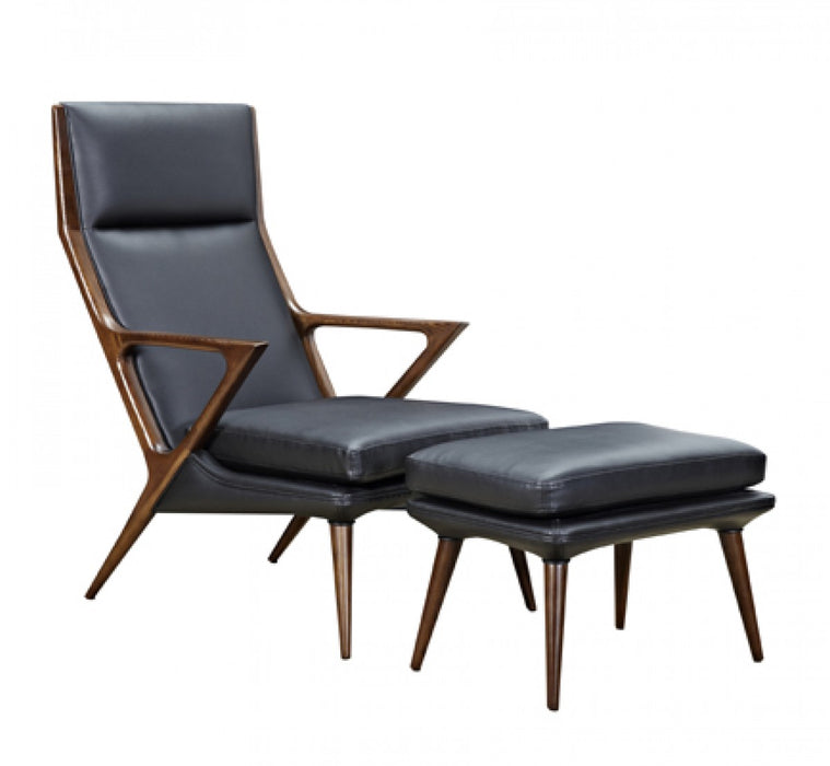 VIG Furniture - Modrest Fulton Modern Black Lounge Chair & Ottoman - VGCSLC-17050 - GreatFurnitureDeal