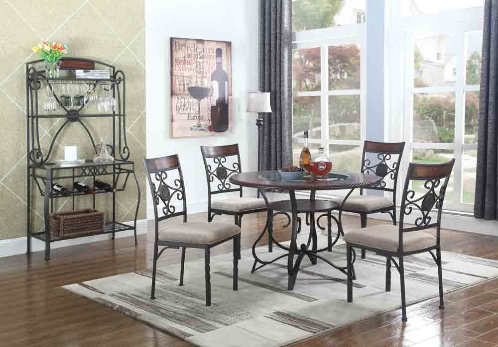 Myco Furniture - Linden 5 Piece Dining Table Set in Coffee - LD200-T-5SET - GreatFurnitureDeal