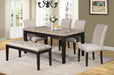 Myco Furniture - Leah 5 Piece Dining Table Set in Beige - LE565T-5SET - GreatFurnitureDeal