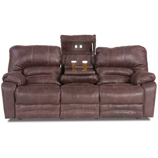 Franklin Furniture - Legacy Reclining Sofa w-Drop Down Table & Lights Dual Power Recline-USB Port in Chocolate - 50044-83-CHOCOLATE