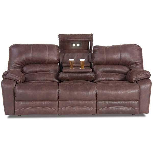 Franklin Furniture - Legacy Reclining Sofa w/Drop Down Table & Lights Dual Power Recline/USB Port in Chocolate - 50044-83-CHOCOLATE