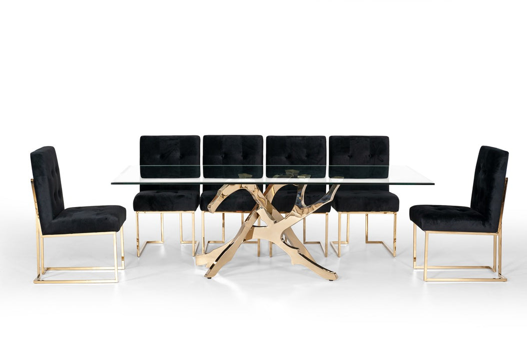 VIG Furniture - Modrest Legend Modern Black & Gold Dining Chair (Set of 2) - VGVCB012-BLKGOLD