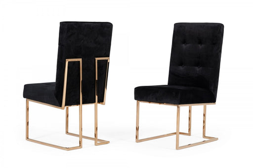 VIG Furniture - Modrest Legend - Modern Black & Rosegold Dining Chair (Set of 2) - VGVCB012-BLK-DC - GreatFurnitureDeal