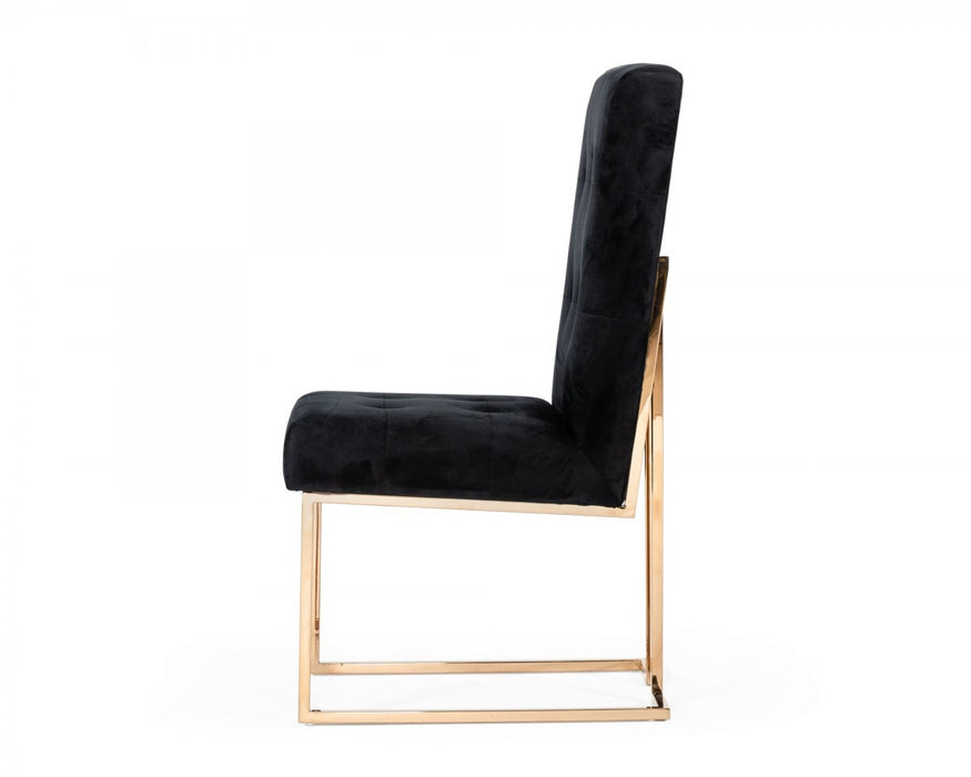 VIG Furniture - Modrest Legend - Modern Black & Rosegold Dining Chair (Set of 2) - VGVCB012-BLK-DC