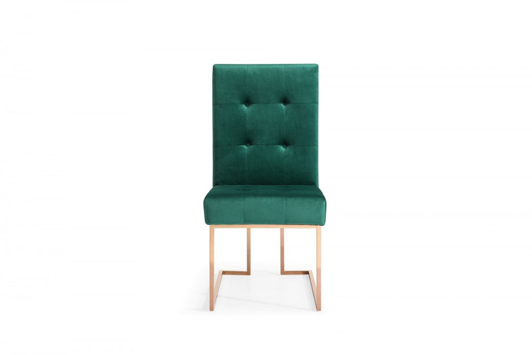 VIG Furniture - Modrest Legend Modern Green Velvet & Rosegold Dining Chair (Set of 2) - VGVCB012-GRN