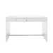 Worlds Away - Acrylic Side Panel Desk With White Lacquer Top - LENNON WH