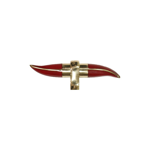 Worlds Away - Lenny Resin Horn Shape Handle With Brass Detailing In Red - LENNY HRD - GreatFurnitureDeal