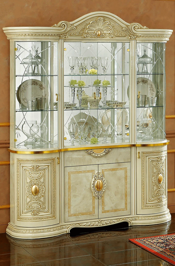ESF Furniture - Leonardo 4-Door China Cabinet in Ivory - LEONARDOCHINA ...