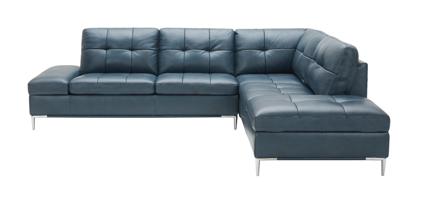 J&M Furniture - Leonardo Blue in Right Hand Facing Modern Sectional Sofa - 18995-RHFC - GreatFurnitureDeal