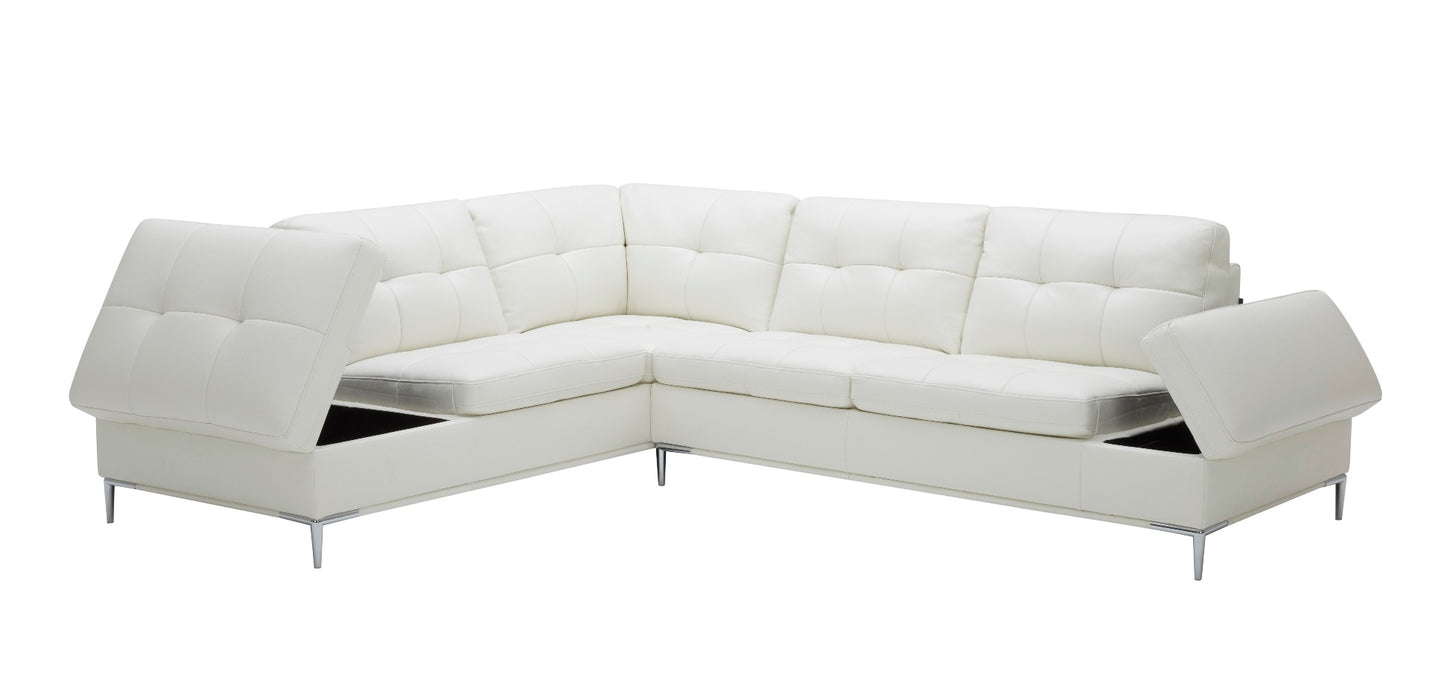 J&M Furniture - Leonardo White in Left Hand Facing Modern Sectional Sofa - 18993-LHFC - GreatFurnitureDeal
