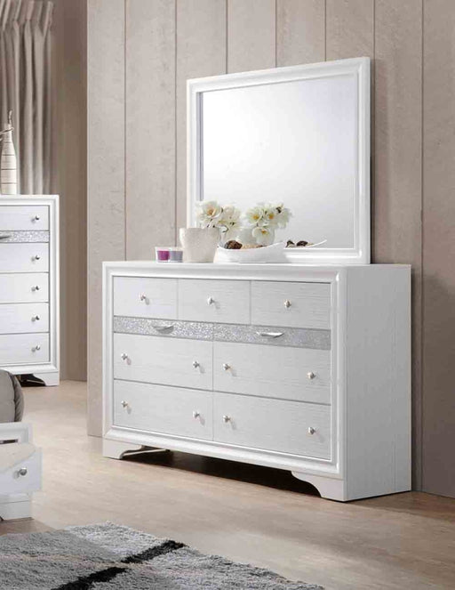 Myco Furniture - Logan Dresser with Mirror in White - LG400-DR-M - GreatFurnitureDeal