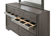 Myco Furniture - Logan Dresser with Mirror in Gray - LG402-DR-M - GreatFurnitureDeal
