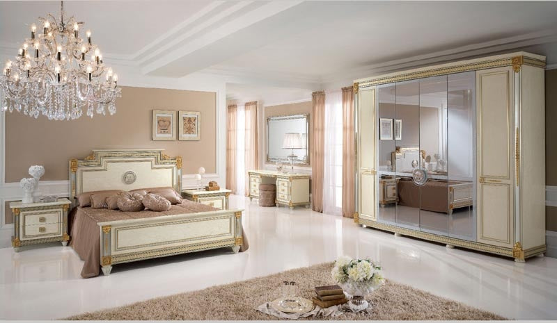 ESF Furniture - Arredoclassic Italy Liberty Euro 5 Piece Queen Bedroom Set - LIBERTYQBVDM-5SET