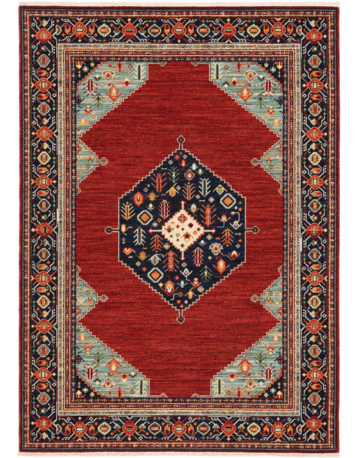 Oriental Weavers - Lilihan Red/ Blue Area Rug - 5503M - GreatFurnitureDeal