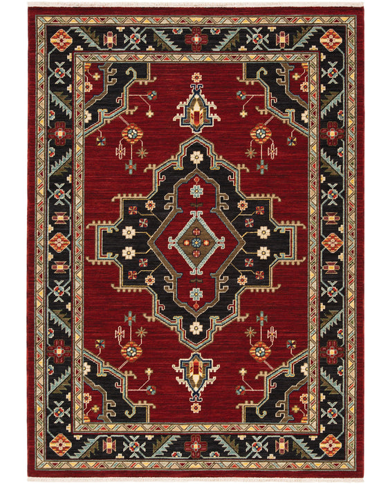 Oriental Weavers - Lilihan Red/ Black Area Rug - 092R6 - GreatFurnitureDeal