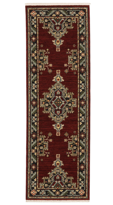 Oriental Weavers - Lilihan Red/ Black Area Rug - 092R6 - GreatFurnitureDeal