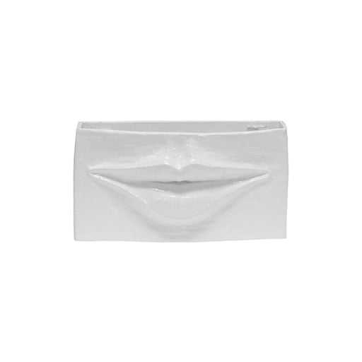 Worlds Away - White Container With Lip Detailing - LIPS - GreatFurnitureDeal