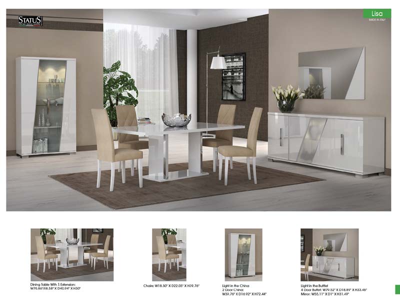 ESF Furniture - Lisa 5 Piece Dining Room Set - LISADTABLE-5SET